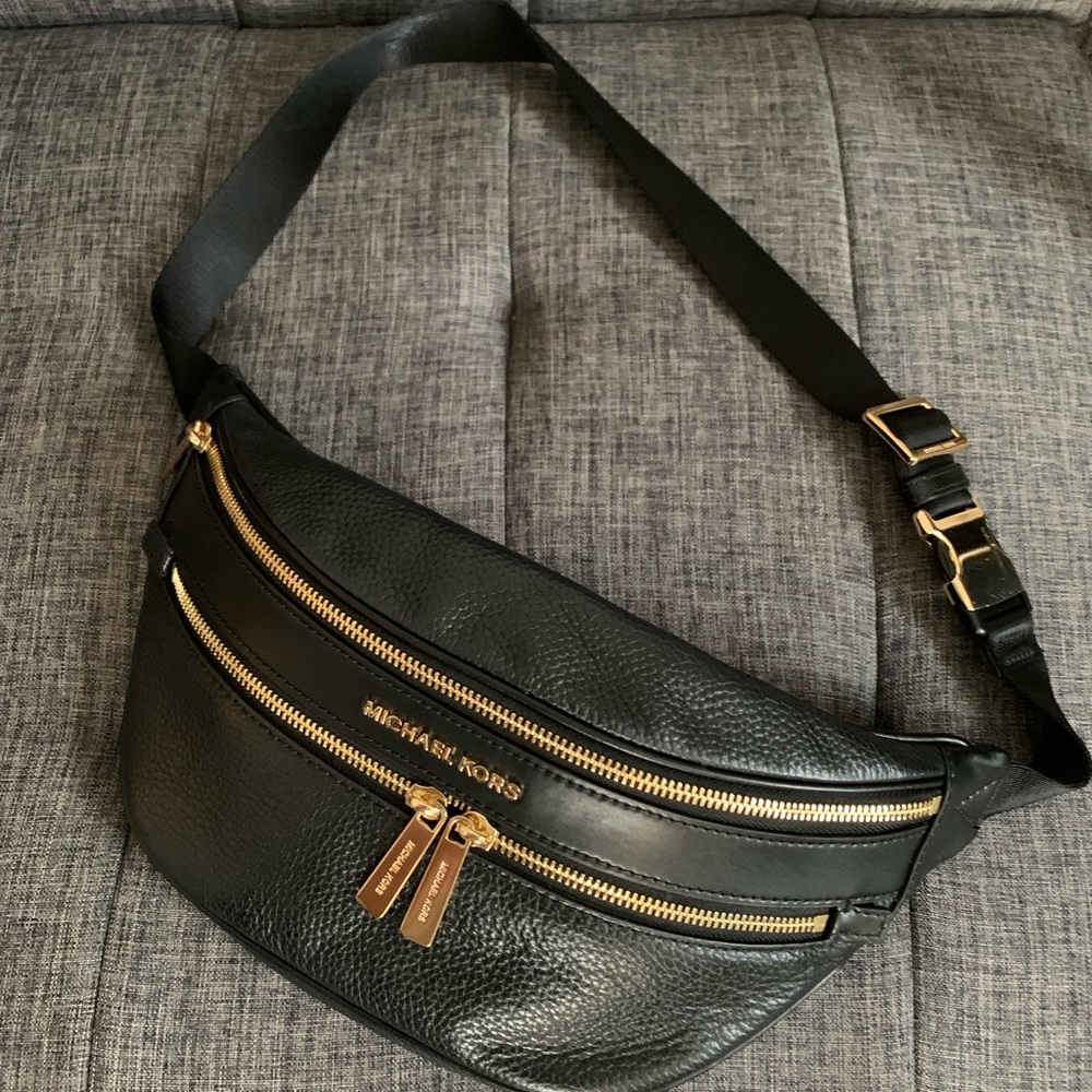 Michael Kors Black Leather Fanny Pack